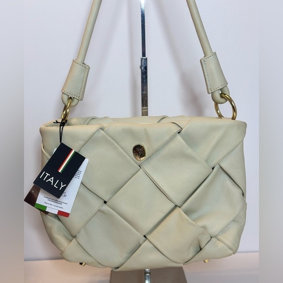 Isadora Leather Padded Woven Shoulder Bag - Picture 2 of 11